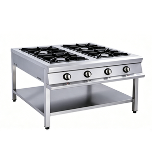 4-burner Gas Stove with Lower Shelf